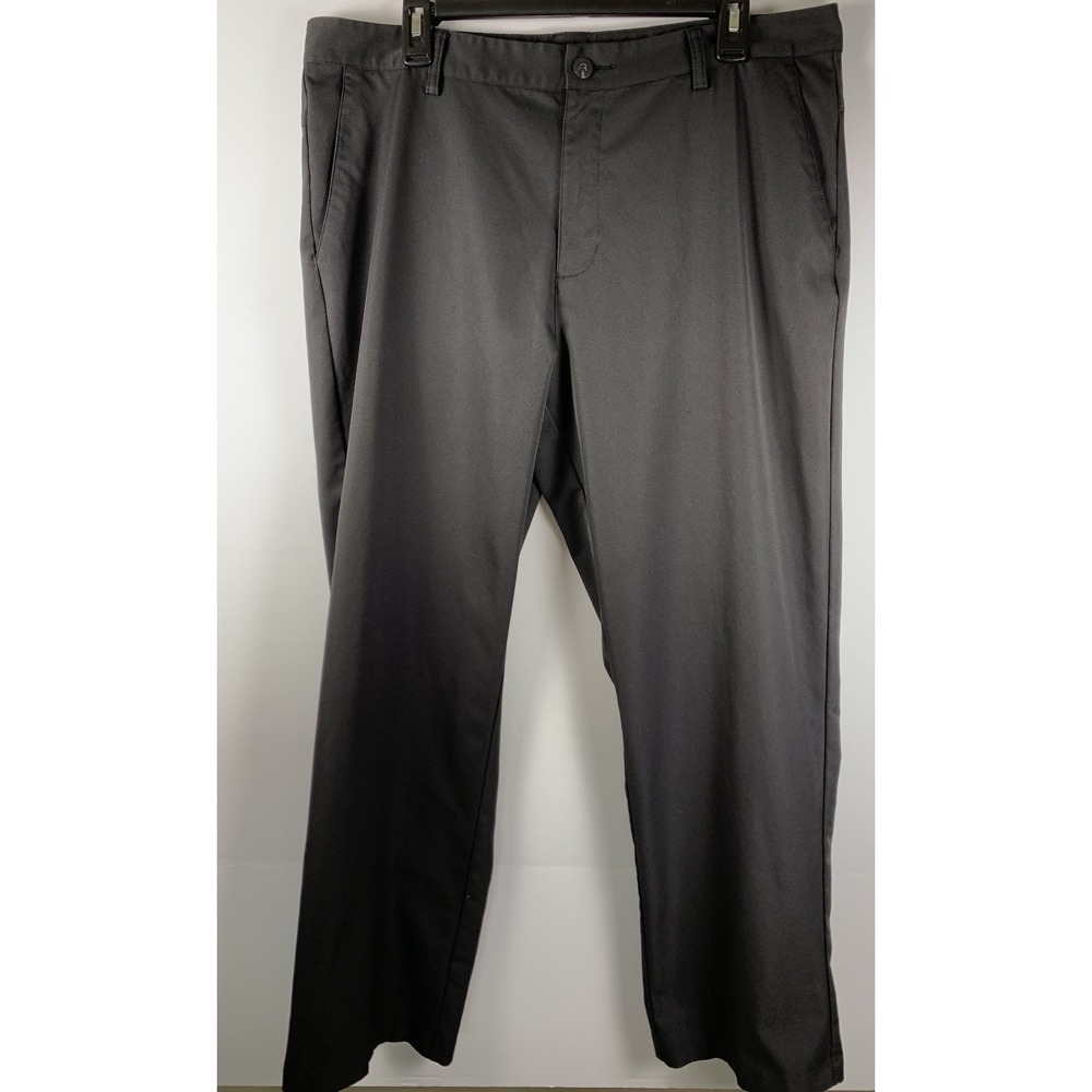 Adidas ClimaLite Golf Pants Mens 36x32 Black Stretch Performance Flat Front - Picture 2 of 16